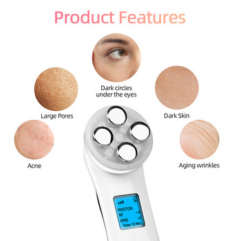 5 In1 RF EMS Electroporation Led Photon Light Therapy Beauty Device Anti Aging Лифтинг на лицето Стягане Грижа за очите Масажор за лице