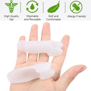 Pexmen 2/4Pcs Gel Pinky Bunion Corrector Separators Toe Bunionette Pads Αποστάτες δακτύλων για ανακούφιση από τον πόνο από κάλους και φουσκάλες καλαμποκιού