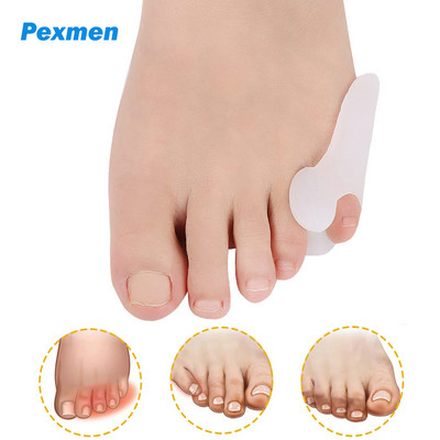 Pexmen 2/4 buc Gel Pinky Bunion Corrector Separatoare de degete Bunionette Tampoane Distanțiere pentru degetele de la picioare pentru ameliorarea durerii calusului și veziculelor de porumb