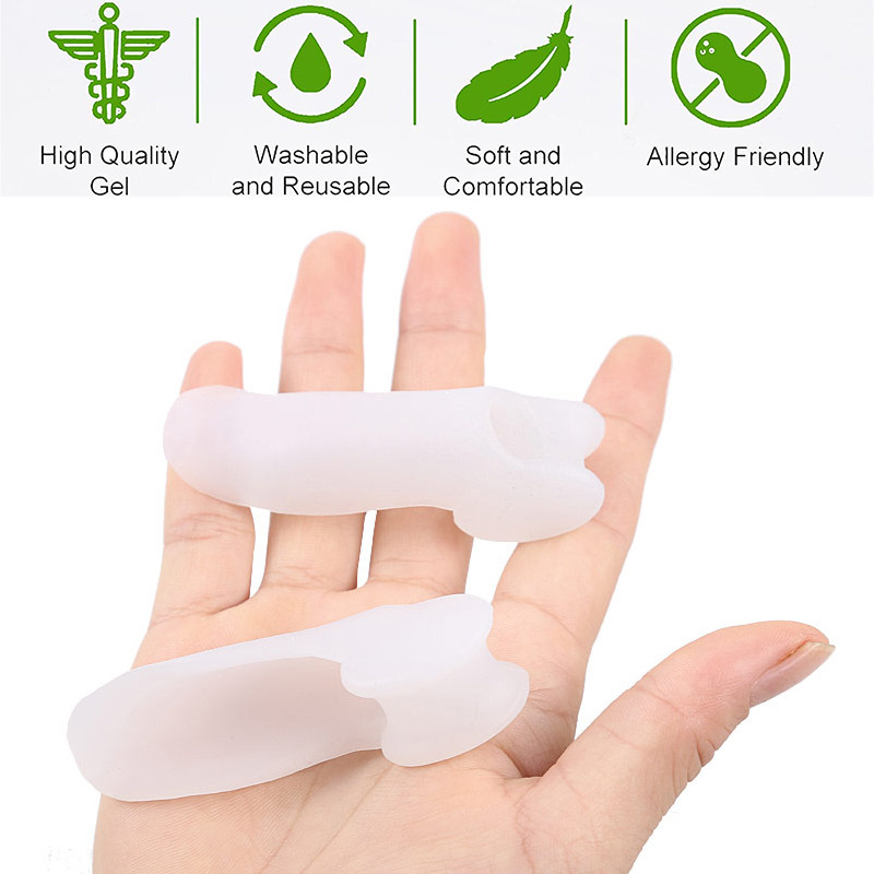 Pexmen 2/4 db Gél Pinky Bunion Corrector lábujjleválasztók Bunionette párnák lábujjtávtartók kukoricakeményedés és hólyagok fájdalomcsillapítására