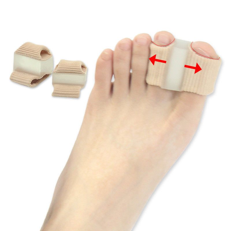 1/2 db szilikon lábujj szétválasztó Bunion Hallux Valgus Corrector hüvelykujj-korrekciós egyenesítő lábápoló eszköz