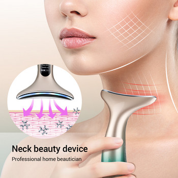 EMS Neck Face Massager Anti Wrinkle Beauty Device LED Light Photon Therapy Skin Tighten Reduce Double Chin Remove Skin Care