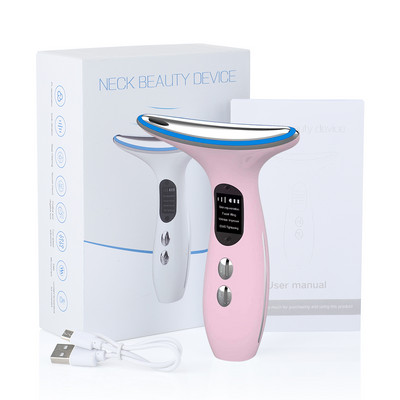 EMS Neck Face Massager Anti Wrinkle Beauty Device LED Light Photon Therapy Bőrfeszesítés Csökkenti Dupla állát Eltávolítja Bőrápoló