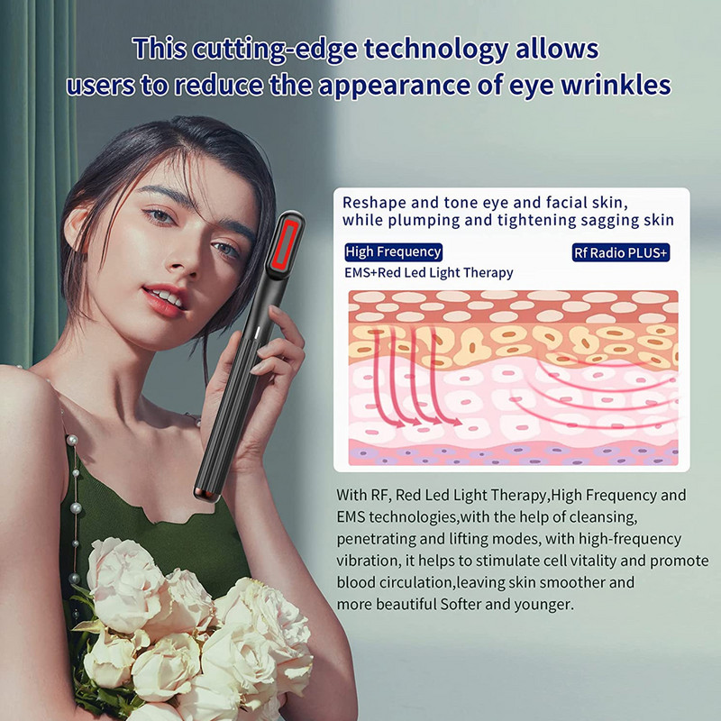 Rádiós nagyfrekvenciás bőrfeszesítő gép öregedésgátló vörös led fényterápia a sötét karikák csökkentésére, a ráncok csökkentésére, bőr egészsége