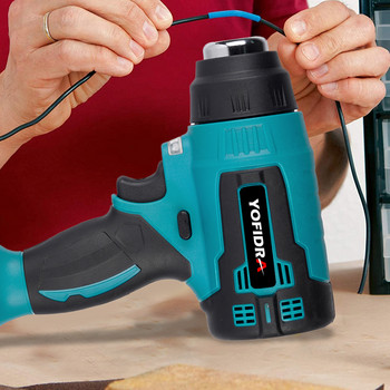 Ηλεκτρικό πιστόλι θερμότητας 2000W για Makita 18V μπαταρίας ασύρματο πιστόλι θερμού αέρα χειρός με 3 ακροφύσια Βιομηχανικό πιστολάκι μαλλιών για το σπίτι