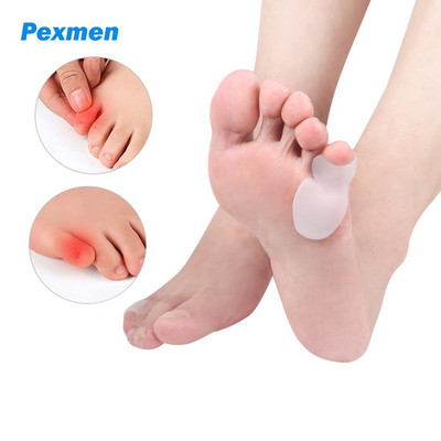 Pexmen 2/4 vnt Tailor`s Bunion Corrector Pad Bunionette tiesintuvas Pinky Toe Separator Protector Shield Skausmą malšinantis tarpiklis