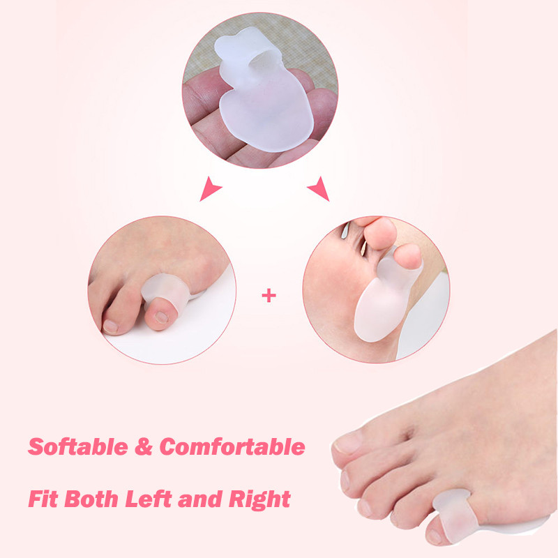 Pexmen 2/4 db Tailor's Bunion Corrector Pad Bunionette Hajegyenesítő Pinky Toe Separator Protector Shield Fájdalomcsillapító Távtartó