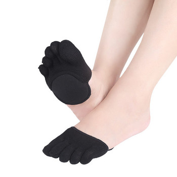 2 τεμάχια = 1 Ζεύγος διαχωριστής δακτύλων Περιποίηση ποδιών Μισοί πάτοι Πέντε κάλτσες δάχτυλων μαξιλαράκια μανίκι μανίκι Hallux Valgus Forefoot για γυναίκες
