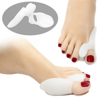 2 ΤΕΜ. Σιλικόνη Gel Silicone Thumb Corrector Bunion Little Toe Protector Separator Hallux Valgus Finger Straightener Foot Care Relief Pads
