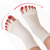 1Pár öt lábujj elválasztó lábzokni Hallux Valgus Corrector Bunion Adjuster lábápoló kiegyenesítő zokni