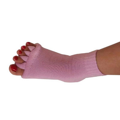 1Pár öt lábujj elválasztó lábzokni Hallux Valgus Corrector Bunion Adjuster lábápoló kiegyenesítő zokni