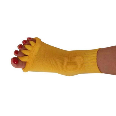 1Pár öt lábujj elválasztó lábzokni Hallux Valgus Corrector Bunion Adjuster lábápoló kiegyenesítő zokni