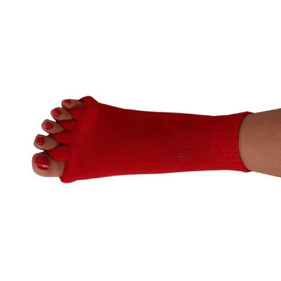 1Pár öt lábujj elválasztó lábzokni Hallux Valgus Corrector Bunion Adjuster lábápoló kiegyenesítő zokni