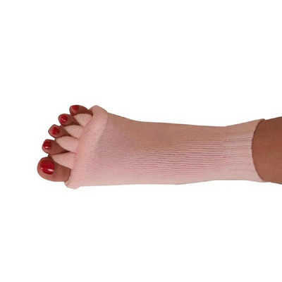 1Pár öt lábujj elválasztó lábzokni Hallux Valgus Corrector Bunion Adjuster lábápoló kiegyenesítő zokni
