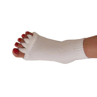 1Pár öt lábujj elválasztó lábzokni Hallux Valgus Corrector Bunion Adjuster lábápoló kiegyenesítő zokni