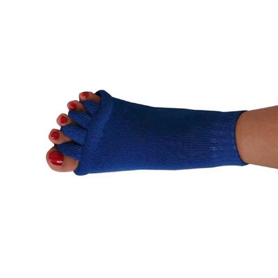 1Pár öt lábujj elválasztó lábzokni Hallux Valgus Corrector Bunion Adjuster lábápoló kiegyenesítő zokni