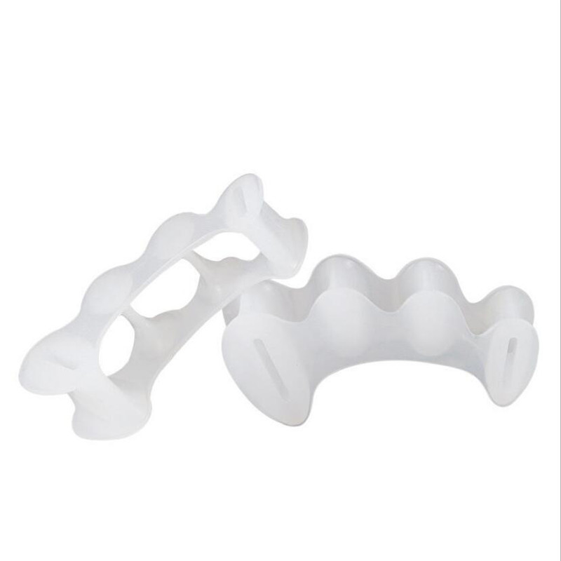 1 pereche separator de degete din silicon pentru degetele de la picioare cu 3 orificii Hallux Valgus distanțiere ortopedice Îngrijirea bunionului, corector de picior cu ciocan suprapus