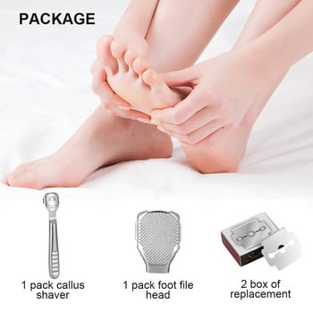 Foot Callus Shaver Heel Hard Skin Remover Χέρι Πόδια πεντικιούρ ξυραφάκι Εργαλείο ξυρίσματος Ξυριστικές λαβές από ανοξείδωτο ατσάλι Φορητό εργαλείο περιποίησης ποδιών