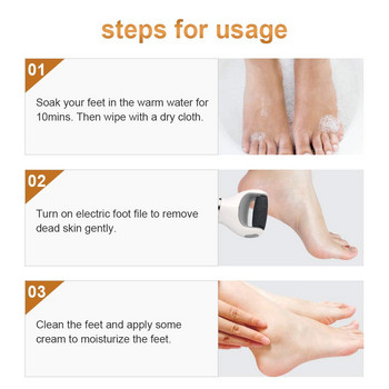 Електрическа пила за крака Инструменти за педикюр Трискоростна настройка USB машина за педикюр Dead Skin Callus Remover Преносим инструмент за грижа за краката
