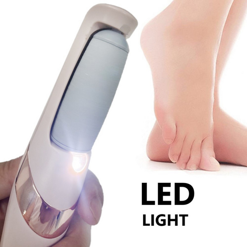 Elektromos lábreszelő daráló Dead Dry Skin bőrkeményedés eltávolító USB újratölthető lábpedikűr eszköz 2 cserélhető hengerfejjel