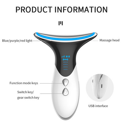 Led aparat za vrat Fotonska terapija Njega kože Masažer za zatezanje Smanjenje duple brade Uklanjanje bora Uređaj za uljepšavanje protiv bora Žene
