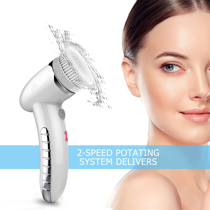 4 az 1-ben elektromos centrifugáló kefe készlet Biztonságos mosás arctisztító kefe IPX6 USB-aljzat a bőr mélytisztításához Távolítsa el a mitesszert