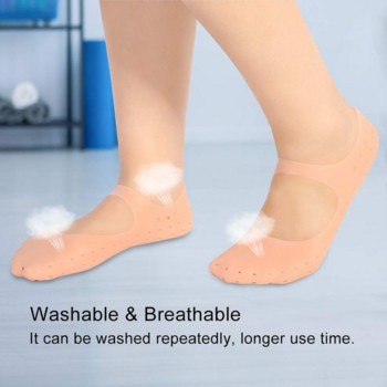 1 чифт Силиконови инструменти за грижа за напукани крака Овлажняващ гел Чорапи за пети Протектор за грижа за напукана кожа Педикюр Монитори за здравето Масажор