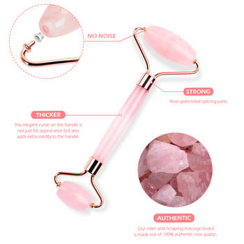 Mute Rose Quartz Roller Προσώπου Jade Roller Face Massager για Πρόσωπο Μάτια Μάγουλα Μέτωπο Λαιμός Μείωση ρυτίδων Δέρμα Εργαλείο περιποίησης σώματος