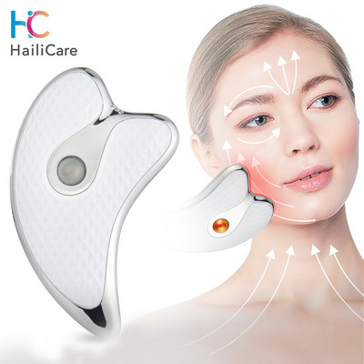 Aparat de masaj electric Guasha pentru răzuire, cu vibrații, microcurent, dispozitiv antirid, maxilar subțire, mașină de masaj facial pentru ochi și corp