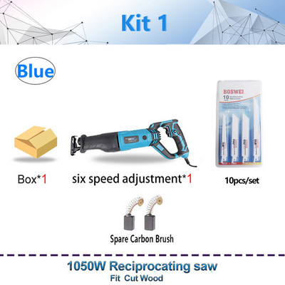 1050 W elektriniai stūmokliniai pjūklo įrankiai metalui medžiui pjauti elektriniai įrankiai 220 V medienos apdirbimo nešiojamieji dėlionės grandininio pjūklo įrankiai