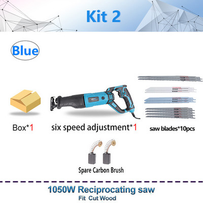 1050 W elektriniai stūmokliniai pjūklo įrankiai metalui medžiui pjauti elektriniai įrankiai 220 V medienos apdirbimo nešiojamieji dėlionės grandininio pjūklo įrankiai