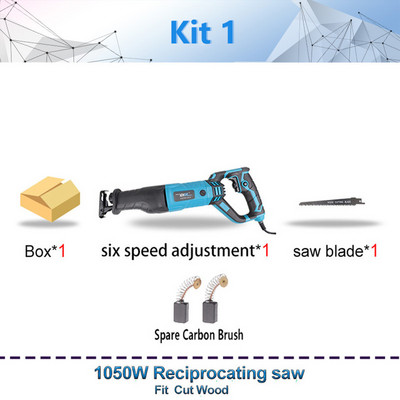 1050 W elektriniai stūmokliniai pjūklo įrankiai metalui medžiui pjauti elektriniai įrankiai 220 V medienos apdirbimo nešiojamieji dėlionės grandininio pjūklo įrankiai