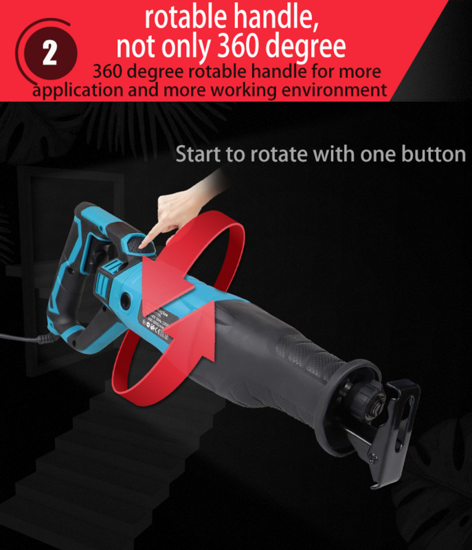 1050 W elektriniai stūmokliniai pjūklo įrankiai metalui medžiui pjauti elektriniai įrankiai 220 V medienos apdirbimo nešiojamieji dėlionės grandininio pjūklo įrankiai