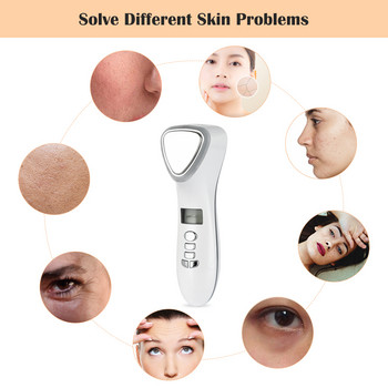 LED Face Lifting Hot Cold Face Skin Care Massager Hammer Κρυοθεραπεία υπερήχων Κρυοθεραπεία προσώπου Κόκκινο μπλε φως Ion Beauty Devic
