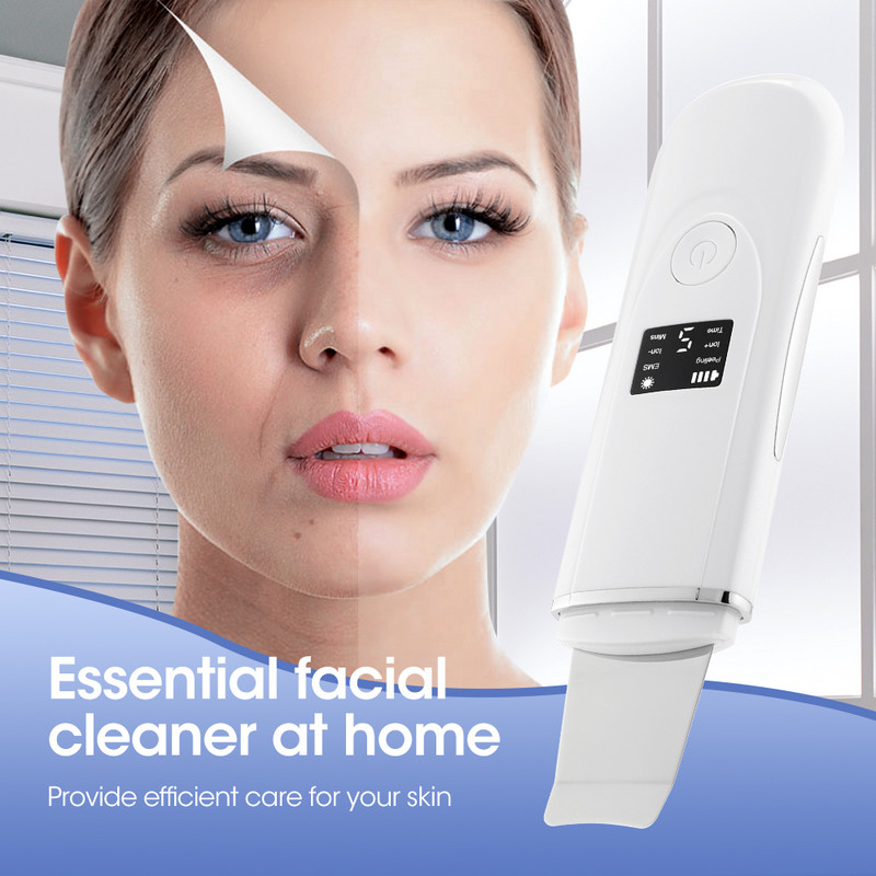 7 üzemmódú fűtött ultrahangos bőrradír Vibrációs mitesszer eltávolító arctisztító kavitáció peeling arc lifting szépségápoló készülék