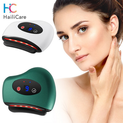 Електрически масажор GuaSha Bian Stone Heating Scraping GuaSha Board Face Neck Massage Infrared Heat Slimming Massage Beauty Tools