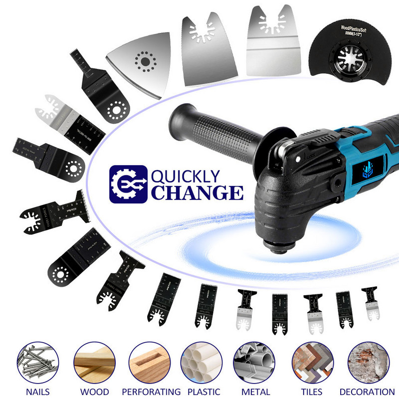 Oscilirajući višenamjenski alat 20000PM bežični Vibracijski alat za obradu drveta razine 6 Električni ukrasni trimer za Makita 18v bateriju