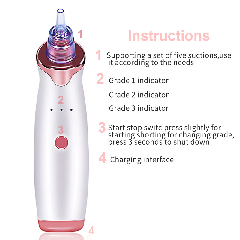 Pore Vacuum Mitesszer eltávolító Szívó Akne Peeling Pórusos Arctisztító Arc Bőrápolás Gyémánt mikrodermabráziós szépséggép
