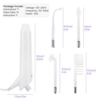 Συσκευή προσώπου υψηλής συχνότητας Violet Handheld Facial Wand Machine Violet Ray Argon Acne for Beauty Acne Spot Wrinkles Hair Care