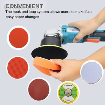 20V Cordless Brushless Polisher Ρυθμιζόμενης ταχύτητας Μηχάνημα γυαλίσματος αυτοκινήτου Dual Action Orbital 5inch Machine Waxing Automobile