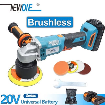 20V Șlefuitor fără perii fără fir, cu viteză reglabilă, mașină de lustruit mașină, cu dublă acțiune, orbitală, 5 inch, mașină de epilat cu ceară.