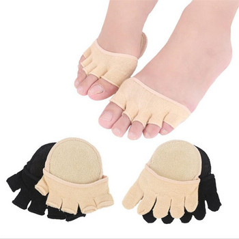 2pcs=1 ζεύγος Toe Separator Elasticity Foot Care Μισοί πάτοι Πέντε κάλτσες δάχτυλων Pads Bunion Sleeve Protector Hallux Valgus Forefoot
