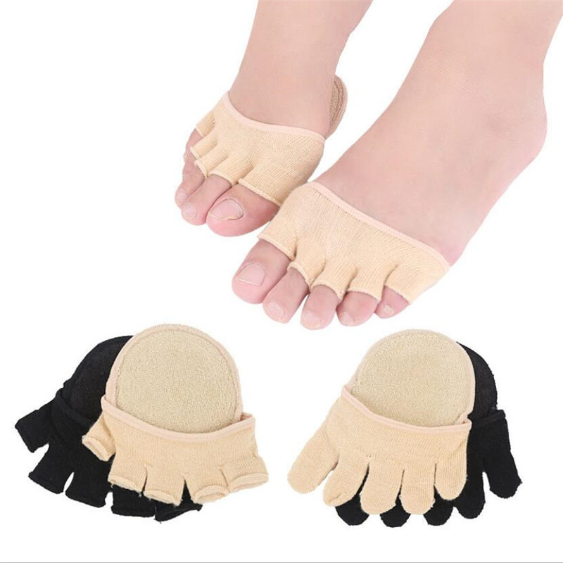 2pcs=1 ζεύγος Toe Separator Elasticity Foot Care Μισοί πάτοι Πέντε κάλτσες δάχτυλων Pads Bunion Sleeve Protector Hallux Valgus Forefoot