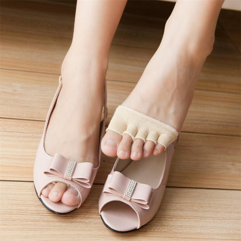 2pcs=1 ζεύγος Toe Separator Elasticity Foot Care Μισοί πάτοι Πέντε κάλτσες δάχτυλων Pads Bunion Sleeve Protector Hallux Valgus Forefoot
