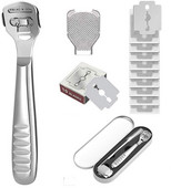 Rozsdamentes acél pedikűr szerszámkészlet lábápoló bőrkeményedés eltávolító kemény bőr vágó borotva pedikűr kés + penge készlet