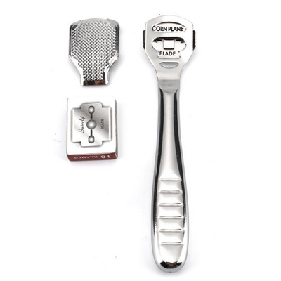 Rozsdamentes acél pedikűr szerszámkészlet lábápoló bőrkeményedés eltávolító kemény bőr vágó borotva pedikűr kés + penge készlet