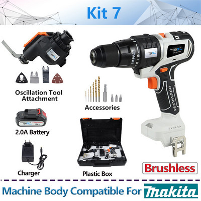 Κρουστικό κλειδί κρουστικού τρυπανιού χωρίς ψήκτρες 20V Πολυεργαλείο Αλυσοπρίονο κυκλικό πριόνι Ηλεκτρικό τρυπάνι ταλαντευόμενο εργαλείο ποντικιού τριβείο για 18V Makita