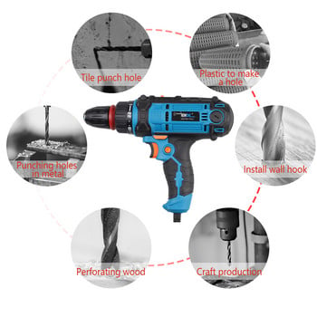 220V Torque Drill 300W Electric Power Drill with 28 pcs Variable Speed Driver DIY Power Tools Electric Driller Tool