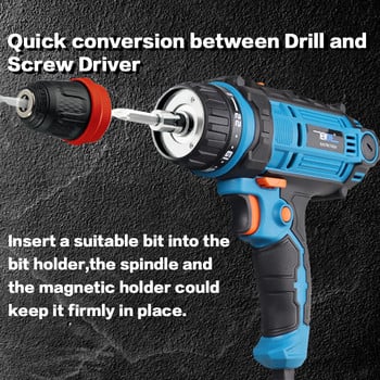 220V Torque Drill 300W Electric Power Drill with 28 pcs Variable Speed Driver DIY Power Tools Electric Driller Tool