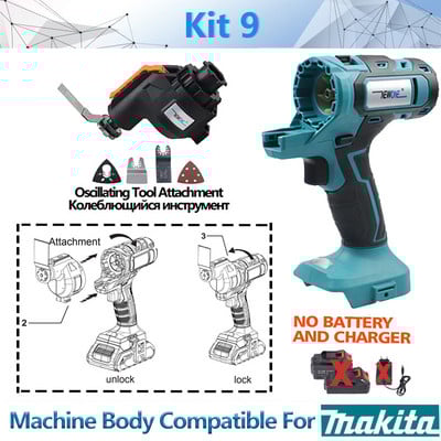 Kit combinat 10-în-1 20V sculă electrică potrivită unealtă oscilantă Makita 18V ferăstrău alternativ Ferăstrău alternativ Ferăstrău cu lanț Burghiu ferăstrău circular NEWONE